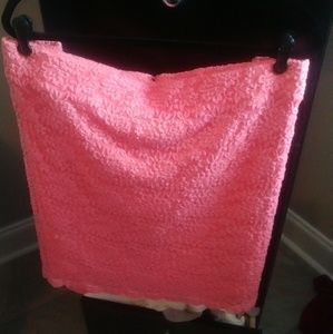 Torrid pink/coral lace mini skirt